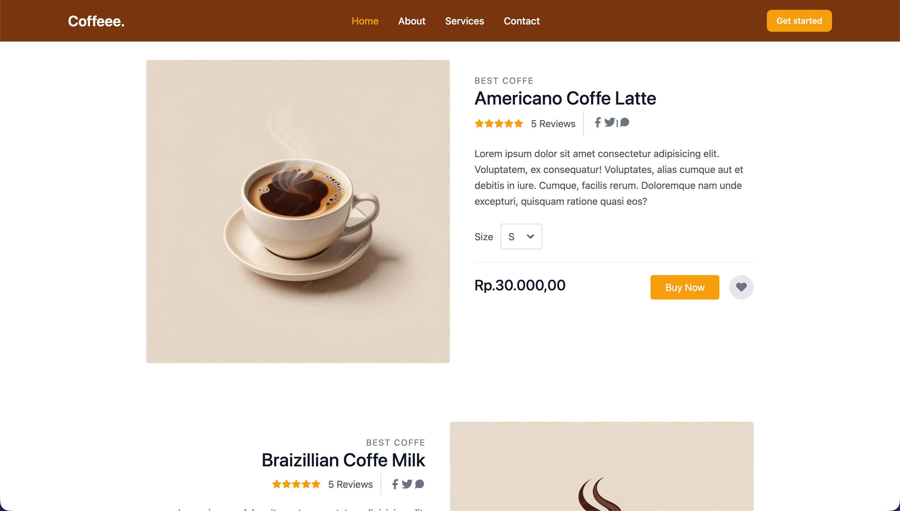 Specialty Coffee Menu & Interactive Ordering Matrix