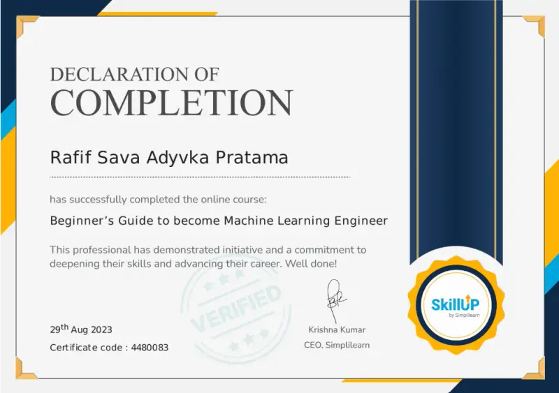 Official certificate for Pemrograman Dasar C