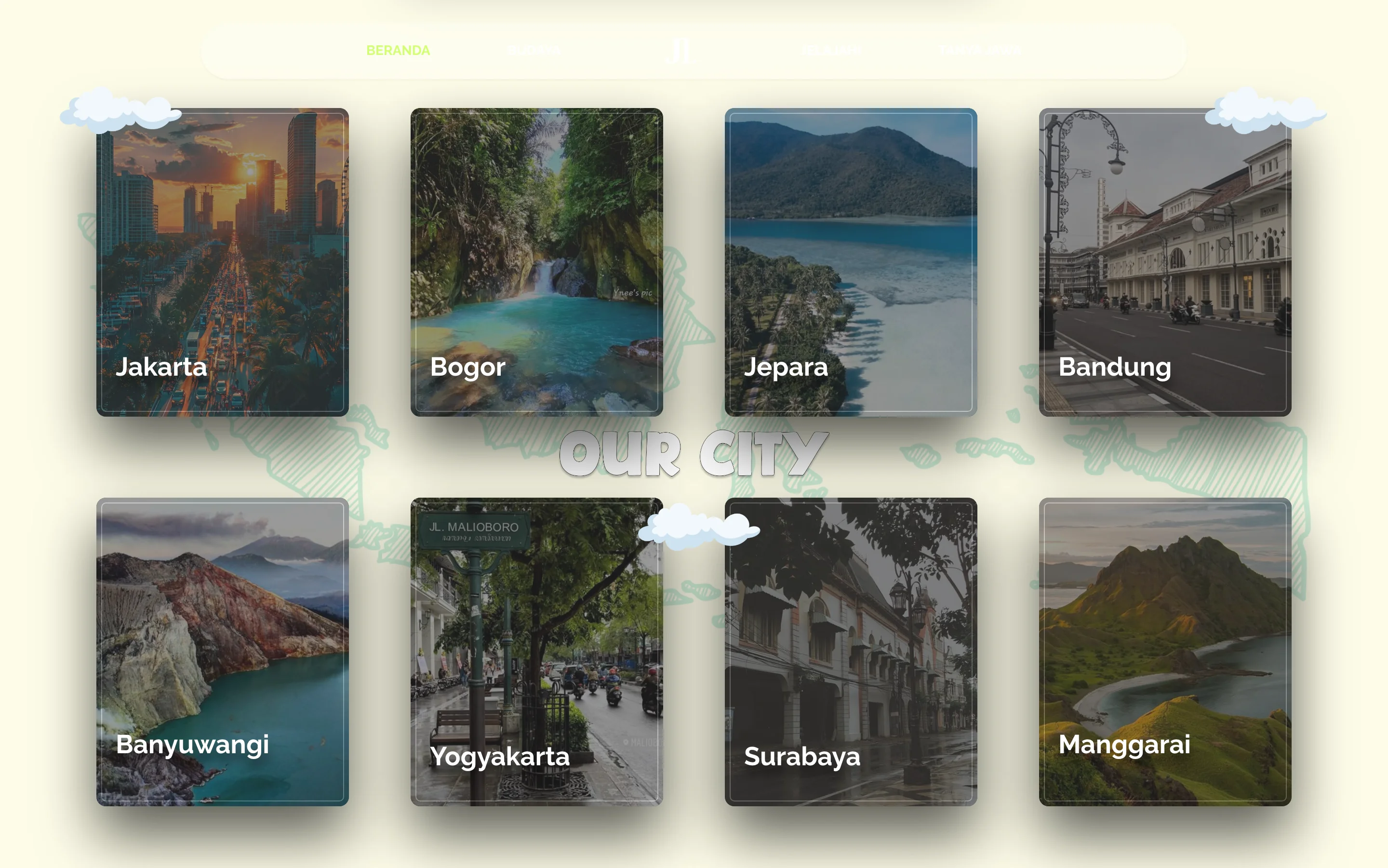 Reactive 3D Parallax City Exploration Hub