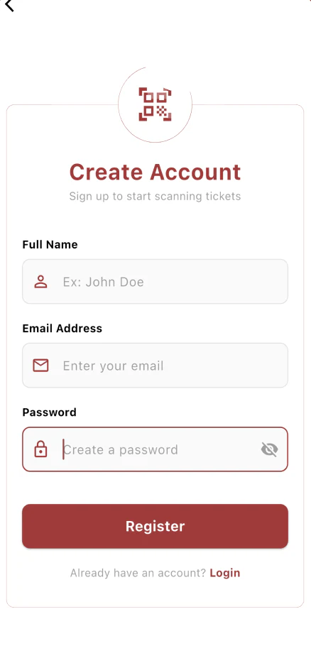 Gate Attendant Registration & Authentication