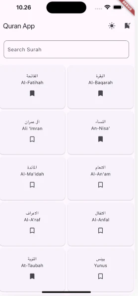 Surah Index & Fast Search Grid