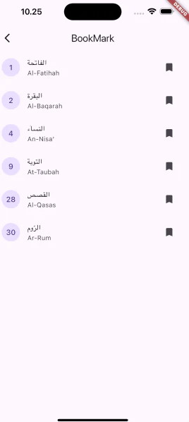 Saved Surahs & Personalized Bookmarks
