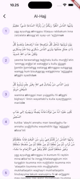 Deep Ayat Reader & HTML Transliteration