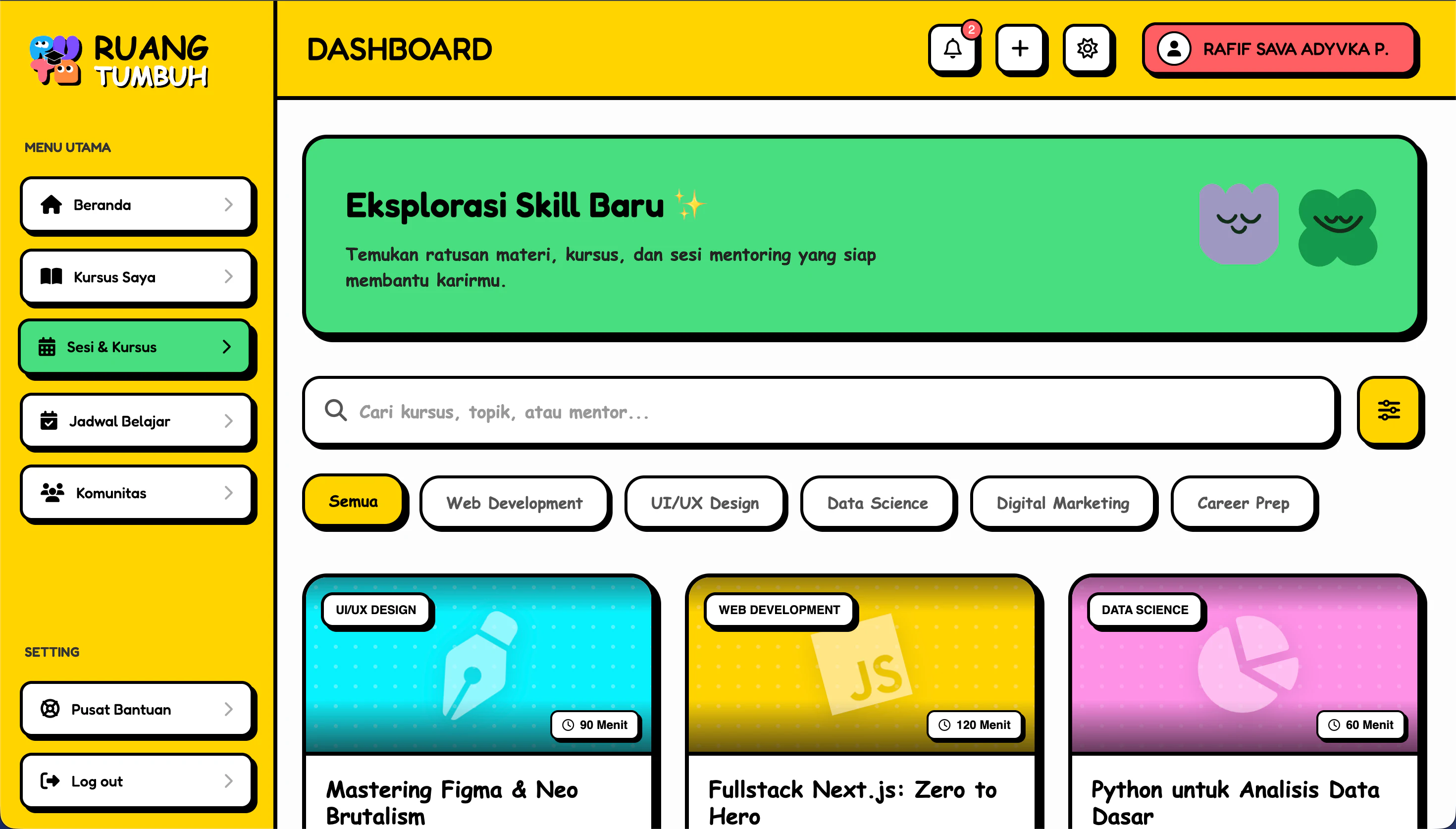 Dynamic Course Catalog & Search Hub